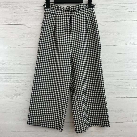 No Brand Black and White Checkered Culottes Pants Size 26? - Picture 3 of 5
